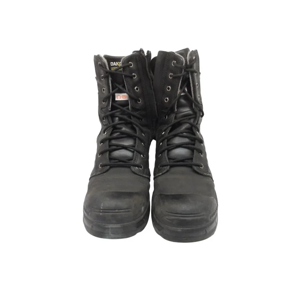 DAKOTA Men's 8" 8112 Quad Steel Toe Internal Metguard Work Boots Black Size 14M - Picture 2 of 9